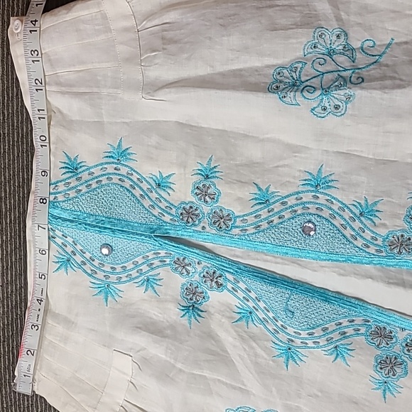 Anne Carson Vintage Linen Embroidered Skirt - Picture 8 of 12